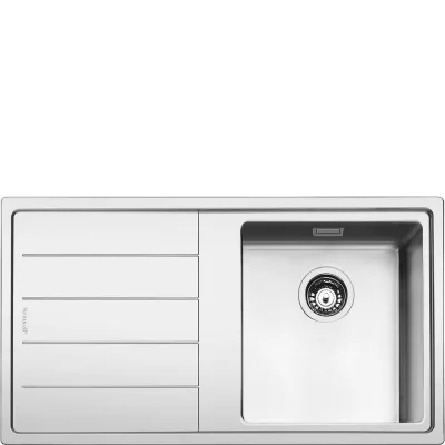 Smeg S Lavello una vasca con gocciolatoio sx LFT861S finitura acciaio inox da 87x51 cm - Filotop/Flat - IN PROMOZIONE FINO AL 6/07