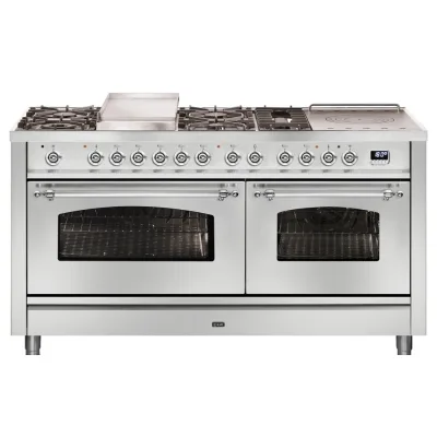 Ilve Cucina P15N da incasso Nostalgie P15FSDNE3 doppio forno e piano cottura 7 fuochi con fry top e coupe de feu e dual da 15 - IN PROMOZIONE FINO AL 6/07