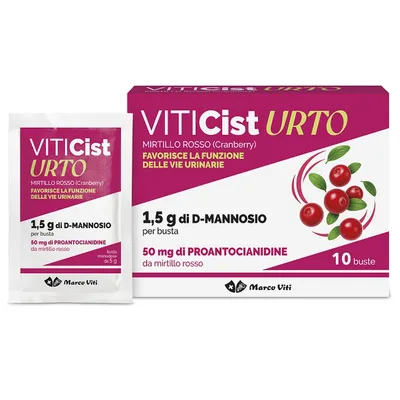 VitiCist Urto Integratore Corretta Funzione delle Vie Urinarie 10 Bustine