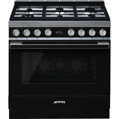 Smeg S Cucina CPF9GPBL con forno pirolitico termoventilato e piano cottura gas finitura nero da 90x60 cm - IN PROMOZIONE FINO AL 6/07