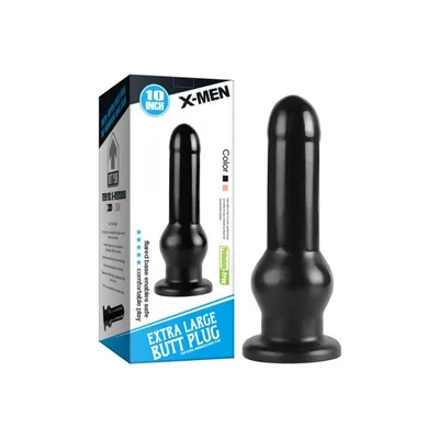 X-MEN Butt XXL Plug Anale pesante Nero PVC 25 cm Ø 10 cm Base Larga Extra Large