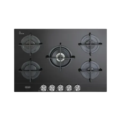De Longhi Piano cottura a gas NSL 575 NC in vetroceramica nero da 75 cm