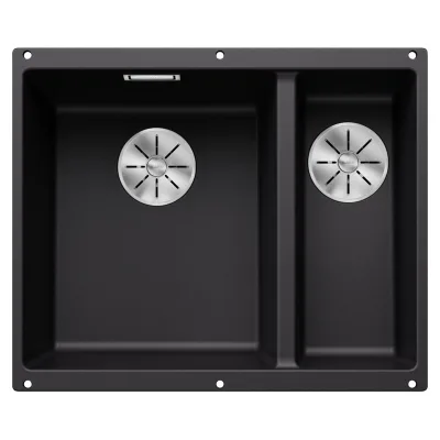 Blanco Lavello a una vasca sx con vaschetta SUBLINE 340/160-U Satin Gold 3525985 finitura nero da 55x46 cm - Sottotop