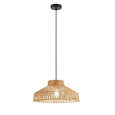Sospensione in carta naturale beige, 1 luce E27, 46x173.5cm