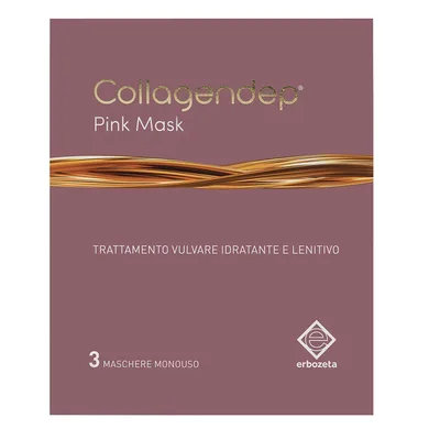 Collagendep pink mask maschera vulvare idratante & lenitiva 3 pezzi