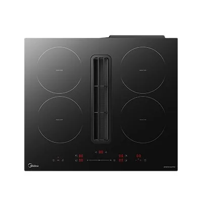 Midea Comfee Piano cottura a induzione con cappa integrata MIH742FY18K0 in vetroceramica nero da 60 cm