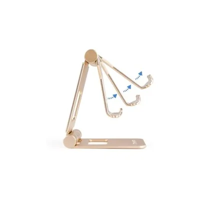 Supporto da tavolo regolabile Tooq per smartphone/tablet fino a 10" ORO