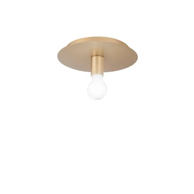 Plafoniera minimalista in metallo oro, lampadina E27, 25x8.6cm