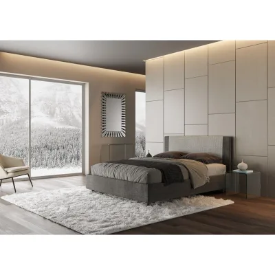 Ityhome Letto matrimoniale Rosal in tessuto Labirinto 02 da 160 cm