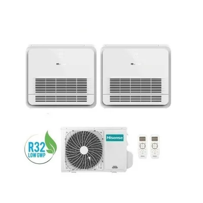 Climatizzatore Condizionatore Hisense Dual 9+18 A Console Akt Da 9000+18000 Btu Con Esterna 2amw52u4rxcIn R32 A++ E Comando Remoto