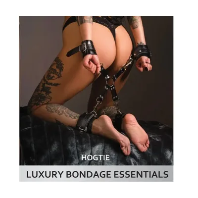 TABOOM Hogtie BDSM 4 Moschettoni Pelle Vegan Nero 27 cm Luxury Bondage