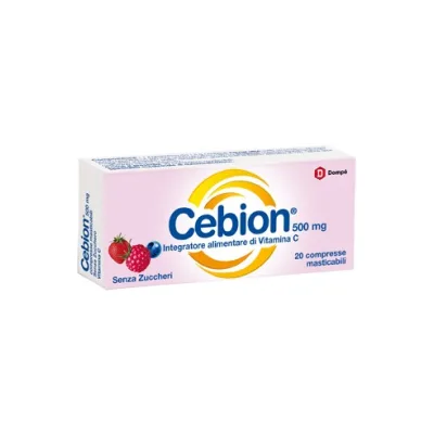CEBION 500MG MASTICABILE FRUTTI DI BOSCO SENZA ZUCCHERO VITAMINA C 20 COMPRESSE