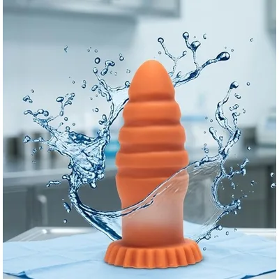 X-MEN Butt Plug XL pesante 6.2 Inch Silicone Beige con Ventosa Plug Anale XL 15,8 cm