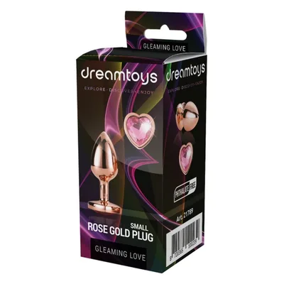 Plug anale Dream Toys Gleaming Love Rose Gold S 7,1 cm Ø 2,7 cm alluminio