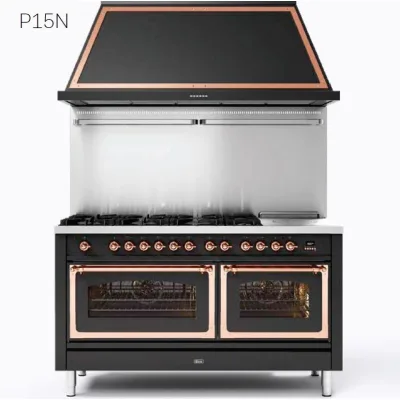 Ilve Cucina P15N da incasso Nostalgie P15FSNE3 doppio forno e piano cottura 7 fuochi con fry top e coupe de feu da 150 cm - IN PROMOZIONE FINO AL 6/07