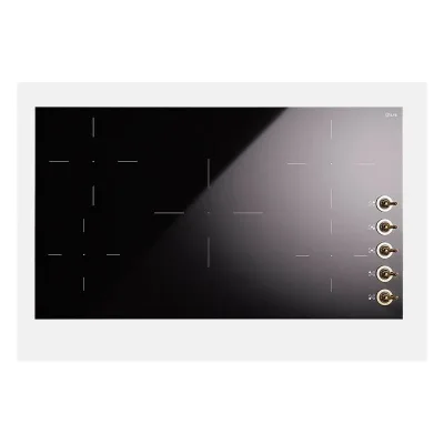PRONTA CONSEGNA - Ilve Piano cottura induzione Nostalgie HVI395N in vetroceramica nero e manopole cromo da 90 cm