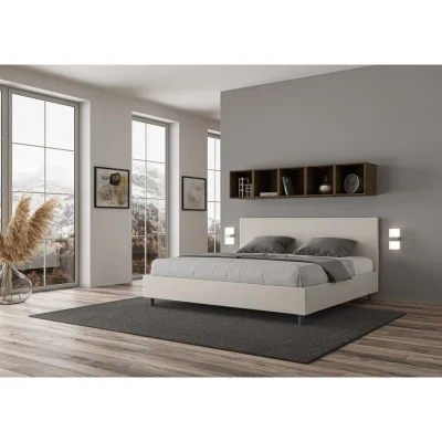 Ityhome Letto super king Adele in similpelle da 200 cm