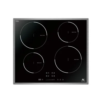 Master Kitchen Piano cottura a induzione MKHI 604 FRXS BK in vetroceramica nero con profilo in acciaio da 60 cm