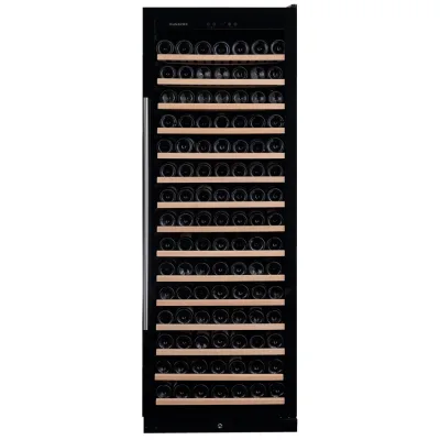 Dunavox Cantina vino a incasso o a libera installazione Grande-194 DX-194.490BK finitura full glass nero da 65.5 cm