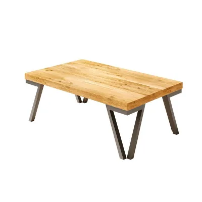TavoloBello Tavolo da fumo Denali con struttura in metallo e piano in massello da 100x50 cm - VOUCHER EXTRA 19% NEL CARRELLO
