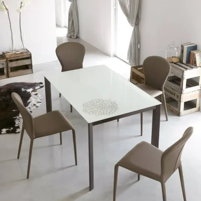X.ABITAre Tavolo allungabile Gervaso art. S71 con struttura in alluminio e piano a scelta da 164(244)x90 cm