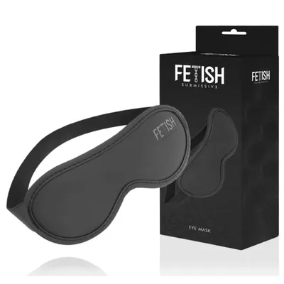 Fetish Submissive Eye Mask II Pelle Vegana Neoprene Nero BDSM Bondage Sex Toy