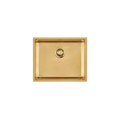 Foster Lavello una vasca 2155 859 finitura acciaio PVD gold da 54x44 cm