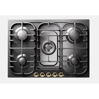 Ilve Piano cottura gas Nostalgie HCB70CN finitura grafite mat/cromo da 70 cm - IN PROMOZIONE FINO AL 6/07