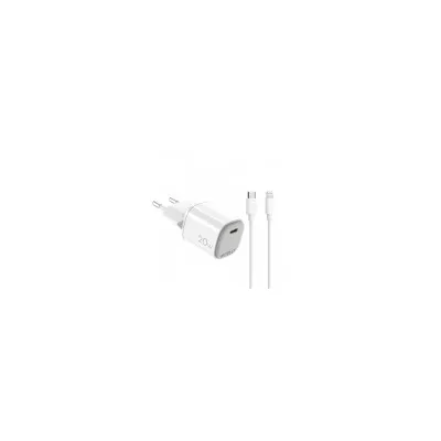 CELLY USBC WALL CHG GAN 20W+LIGHTN CABLE UPTC1USBC20WCTL