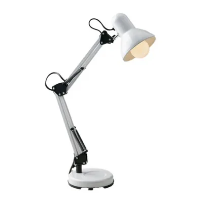 Lampada da lettura bianca con braccio orientabile in metallo, 1 luce E27, 42x60cm