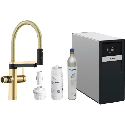 Blanco Miscelatore semi-professionale a doppio comando DRINK.SODA EVOL-S PRO 1527427 finitura Satin Gold