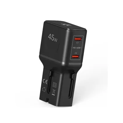 CELLY 2USB-C MULTIPLUG SLIM 45W BLACK MULTIPLUGSL45W