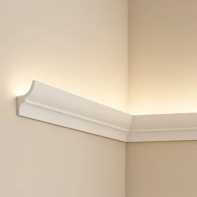 Modanatura 2m per led in duropolimero effetto luce indiretta 2000x70x40 mm
