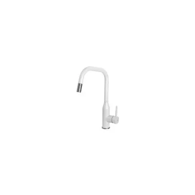 Elleci Miscelatore monocomando con canna girevole e doccetta estraibile DORA PLUS MKKDRP96 finitura K96 bianco
