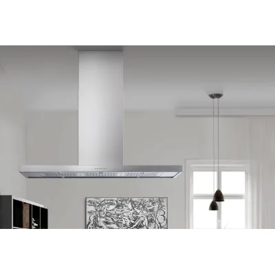 Airone Cappa a isola Slim Evo finitura acciaio AISI 430 da 90 cm