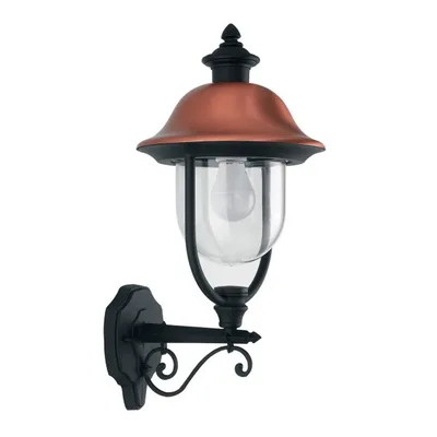 Applique lanterna per esterni rame in alluminio, 1 luce E27, 29x52.5cm