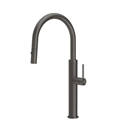 Gessi Miscelatore monocomando con doccetta estraibile Kitchen Meccanica 60024 707 finitura Black Metal Brushed - IN PROMOZIONE FINO AL 6/07