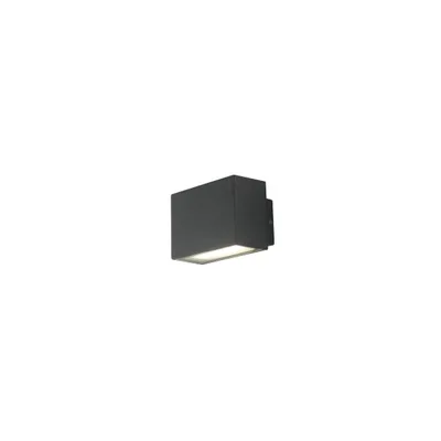Applique da esterno nera moderna rettangolare in alluminio, 2 LED 3W, CCT, 9x6.5cm