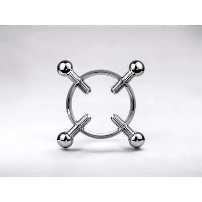 OHMAMA Fetish 4 Pinze Regolabili Capezzoli Clitoride Metallo BDSM Argento