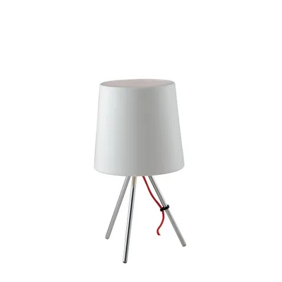 Lampada da tavolo metallo bianco, paralume in alluminio, 1 luce E14, 25x43.5cm