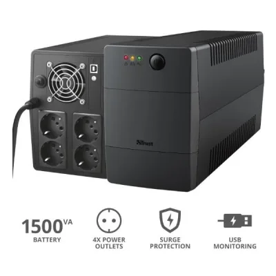 Paxxon 1500VA UPS with 4 standard wall power outlets 23505