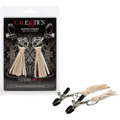 CalExotics Playful Tassels Gold Pinze Capezzoli Regolabili BDSM Nipple Clamps