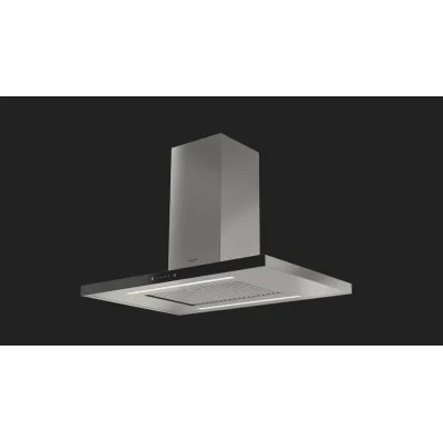 Fulgor Cappa a isola FTIHD 960 TC BKX finitura inox e vetro nero da 90 cm