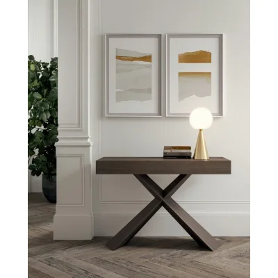 Ozzio Consolle allungabile 4You art. T024 con struttura in metallo e piano in legno da 110x48.5 (183.5x110) cm