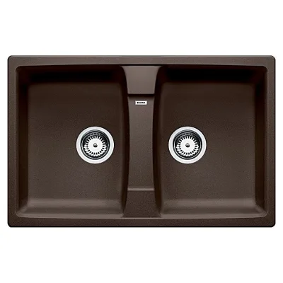 Blanco Lavello due vasche LEGRA 8 1545063 finitura caffè da 78x50 cm - Sopratop