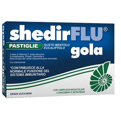 Shedirflu gola mentolo eucaliptolo 30 pastiglie con edulcorante senza zuccheri senza glutine naturalmente privo di lattosio