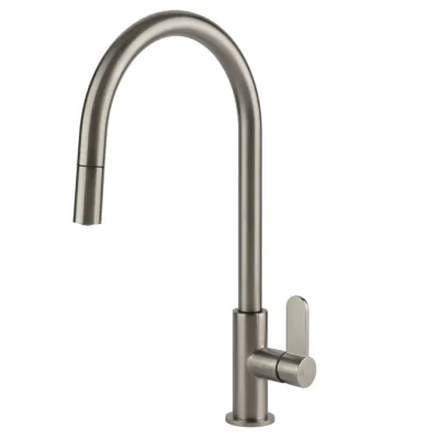 Gessi Miscelatore monocomando con doccetta estraibile Helium Collection 60077 149 finitura Finox - IN PROMOZIONE FINO AL 6/07