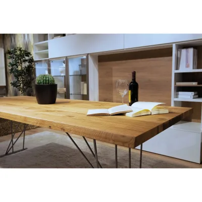 TavoloBello Tavolo fisso New Port con struttura in metallo e piano in legno da 180x90 cm - Con 2 allunghe optional - VOUCHER EXTRA 19% NEL CARRELLO