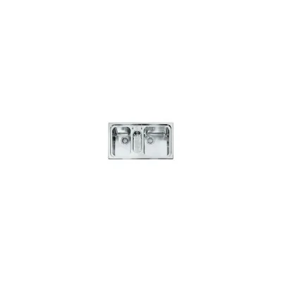 Alpes Lavello semifilo a due vasche F 589/2V1B con bacinella in acciaio inox da 89x51 cm