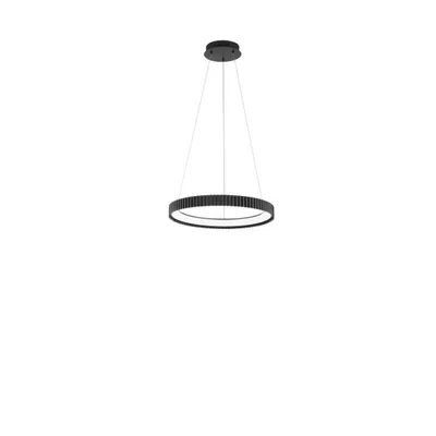 Lampada a sospensione LED Nera in metallo 40W, CCT, 49x150cm